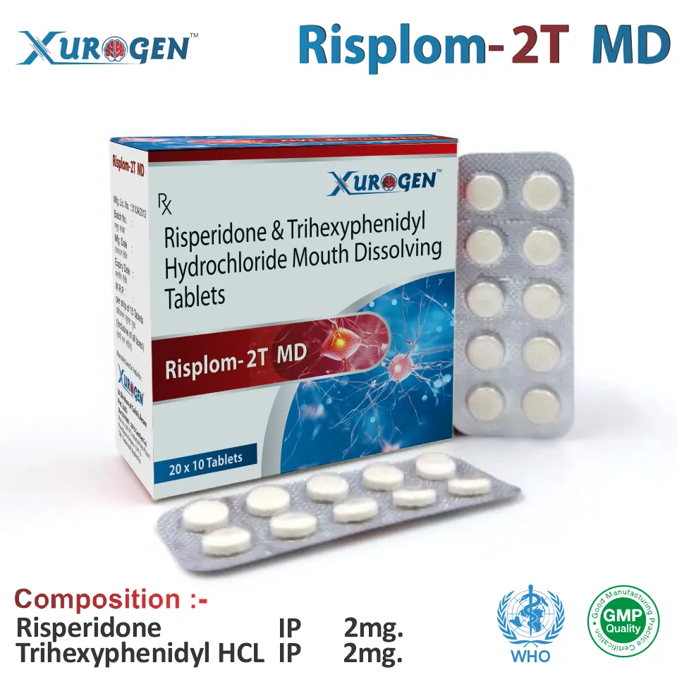 Risperidone 2mg + Trihexyphenidyl 2mg Tablet PCD Pharma